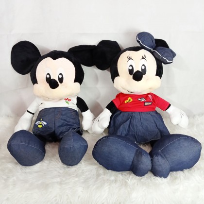 Disney Jeans Couple Mickey/Minnie SOFTTOYS/PLUSHTOYS/KIDSTOYS/DOLL 90CM 牛仔米奇米妮娃娃玩具公仔90厘米 Anak Patung Disney Jeans Couple Mickey/Minnie SOFTTOYS/PLUSHTOYS/KIDSTOYS/DOLL 90CM 牛仔米奇米妮娃娃玩具公仔90厘米 Anak Patung