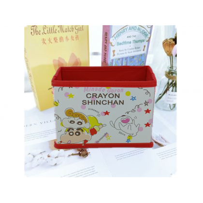 {M'SIA STOCK} Cartoon Desktop Stationery Organizer Storage Box Foldable Non-woven Decoration 卡通PU收纳包化妆品多功能储物盒杂物整理收纳盒