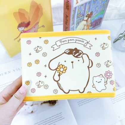 {M'SIA STOCK} Cartoon Desktop Stationery Organizer Storage Box Foldable Non-woven Decoration 卡通PU收纳包化妆品多功能储物盒杂物整理收纳盒