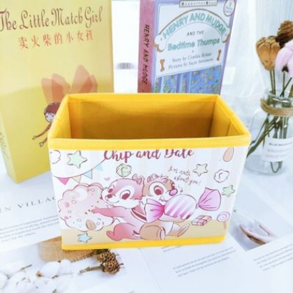 {M'SIA STOCK} Cartoon Desktop Stationery Organizer Storage Box Foldable Non-woven Decoration 卡通PU收纳包化妆品多功能储物盒杂物整理收纳盒
