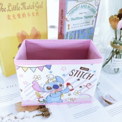{M'SIA STOCK} Cartoon Desktop Stationery Organizer Storage Box Foldable Non-woven Decoration 卡通PU收纳包化妆品多功能储物盒杂物整理收纳盒
