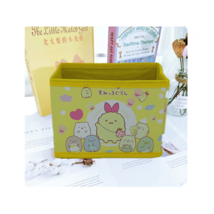{M'SIA STOCK} Cartoon Desktop Stationery Organizer Storage Box Foldable Non-woven Decoration 卡通PU收纳包化妆品多功能储物盒杂物整理收纳盒