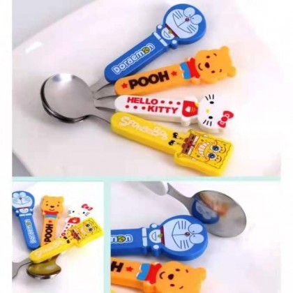 {READY STOCK} Cartoon Spoon Hello Kitty/Doraemon/Winnie The Pooh Spoon 卡通朔料柄儿童防烫不锈钢汤匙 Alat Makanan {READY STOCK} Cartoon Spoon Hello Kitty/Doraemon/Winnie The Pooh Spoon 卡通朔料柄儿童防烫不锈钢汤匙 Alat Makanan