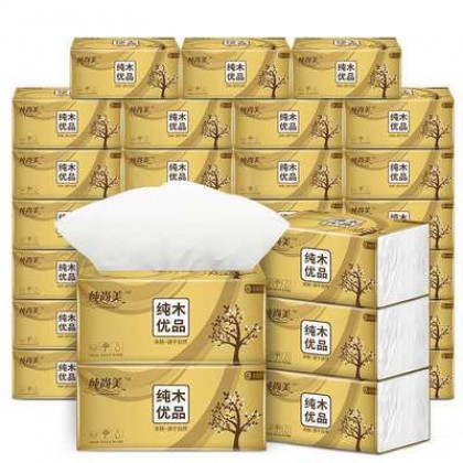 {M'SIA STOCK} Organic Wood Pulp Soft Facial Tissues Natural Face Tissues 原生木浆家用面巾纸餐巾纸