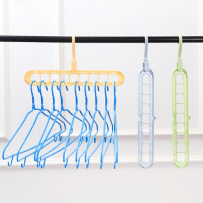 {READY STOCK} Magic Cloth Hanger 2 Way 9 Holes 360 Rotatable Wardrobe Storage Space Saver Tiktok 九孔多功能衣架 Penyangkut Baju {READY STOCK} Magic Cloth Hanger 2 Way 9 Holes 360 Rotatable Wardrobe Storage Space Saver Tiktok 九孔多功能衣架 Penyangkut Baju
