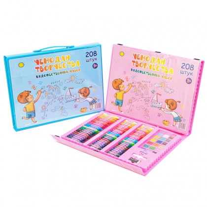 {M'SIA STOCK} 208 Pcs Stationery Kids Painting Board Pen Colour Crayon Marker Pencil Drawing Art Set With Storage Case Children Set Tools 208只儿童彩色笔文具套装Lukisan Set {M'SIA STOCK} 208 Pcs Stationery Kids Painting Board Pen Colour Crayon Marker Pencil Drawing Art Set With Storage Case Children Set Tools 208只儿童彩色笔文具套装Lukisan Set