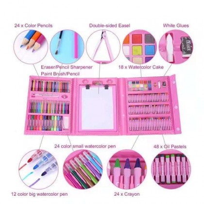 {M'SIA STOCK} 208 Pcs Stationery Kids Painting Board Pen Colour Crayon Marker Pencil Drawing Art Set With Storage Case Children Set Tools 208只儿童彩色笔文具套装Lukisan Set {M'SIA STOCK} 208 Pcs Stationery Kids Painting Board Pen Colour Crayon Marker Pencil Drawing Art Set With Storage Case Children Set Tools 208只儿童彩色笔文具套装Lukisan Set