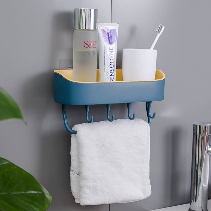 {M'SIA STOCK} Bathroom Rack Wall Mounted Plastic Kitchen Storage Bathroom Shower Storage Shelf Hook Seamless 壁挂式浴室厨房置物架 {M'SIA STOCK} Bathroom Rack Wall Mounted Plastic Kitchen Storage Bathroom Shower Storage Shelf Hook Seamless 壁挂式浴室厨房置物架