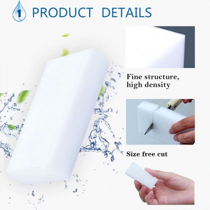 {READY STOCK} 1pcs White Nano Magic Cleaning Sponge Kitchen Powerful Decontamination Cleaning Descaling Sponge 去污强力纳米海绵