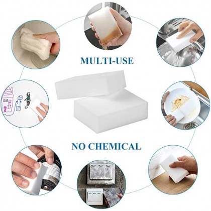 {READY STOCK} 1pcs White Nano Magic Cleaning Sponge Kitchen Powerful Decontamination Cleaning Descaling Sponge 去污强力纳米海绵