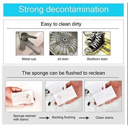 {READY STOCK} 1pcs White Nano Magic Cleaning Sponge Kitchen Powerful Decontamination Cleaning Descaling Sponge 去污强力纳米海绵