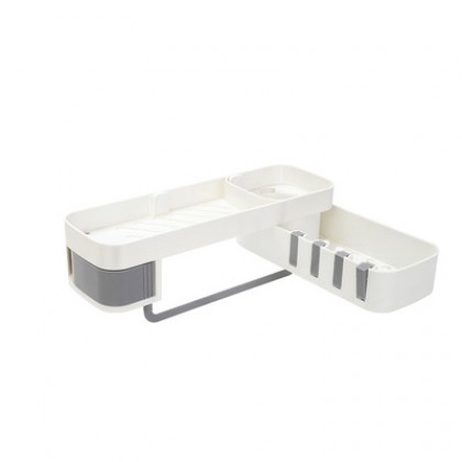 {M'SIA STOCK} Bathroom Storage Rack Triangular Layered Rotating Shelf Wall Mounted Plastic 免打孔三角旋转置物架 {M'SIA STOCK} Bathroom Storage Rack Triangular Layered Rotating Shelf Wall Mounted Plastic 免打孔三角旋转置物架