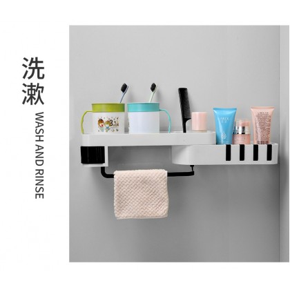 {M'SIA STOCK} Bathroom Storage Rack Triangular Layered Rotating Shelf Wall Mounted Plastic 免打孔三角旋转置物架 {M'SIA STOCK} Bathroom Storage Rack Triangular Layered Rotating Shelf Wall Mounted Plastic 免打孔三角旋转置物架