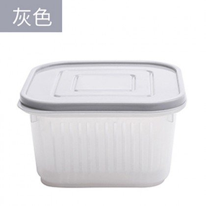 {READY STOCK} Fresh Ginger Garlic Onion Double Layer Plastic Storage Box Transparent Refrigerator 方形葱花保鲜盒 Bawang Kotak