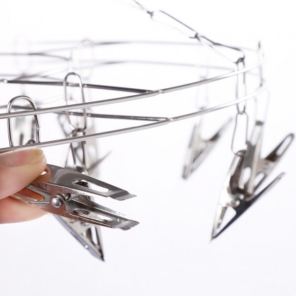 {M'SIA STOCK} 20 Clippers Stainless Steel Multi-functional Large Round Sock & Undergarment Drying Hanger 20夹不锈钢圆形晒袜架 {M'SIA STOCK} 20 Clippers Stainless Steel Multi-functional Large Round Sock & Undergarment Drying Hanger 20夹不锈钢圆形晒袜架