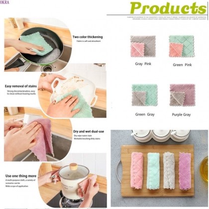 {M'SIA STOCK} Kitchen Dish Towel Rag Non-stick Oil Double-layer Dish Cloth Kitchen Cleaning Wipes 1pcs 双面抹布Kain Lap Meja {M'SIA STOCK} Kitchen Dish Towel Rag Non-stick Oil Double-layer Dish Cloth Kitchen Cleaning Wipes 1pcs 双面抹布Kain Lap Meja