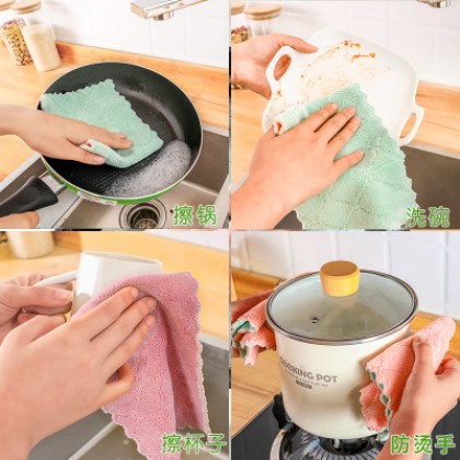 {M'SIA STOCK} Kitchen Dish Towel Rag Non-stick Oil Double-layer Dish Cloth Kitchen Cleaning Wipes 1pcs 双面抹布Kain Lap Meja {M'SIA STOCK} Kitchen Dish Towel Rag Non-stick Oil Double-layer Dish Cloth Kitchen Cleaning Wipes 1pcs 双面抹布Kain Lap Meja