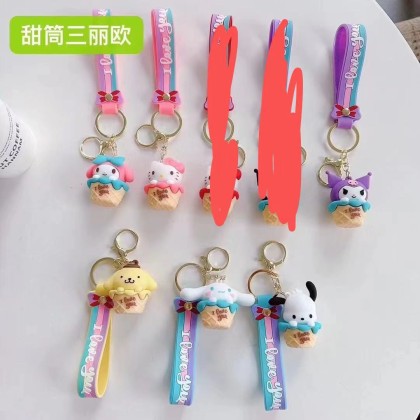Sanrio Ice Cream Dessert Key Chain 三丽鸥甜筒冰淇淋钥匙圈 Sanrio Ice Cream Dessert Key Chain 三丽鸥甜筒冰淇淋钥匙圈