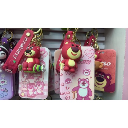 Lotso Card Holder Key Chain 草莓熊卡夹钥匙圈 Lotso Card Holder Key Chain 草莓熊卡夹钥匙圈