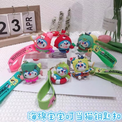 Spongebob Droraemon Key Chain   海绵宝宝小叮当钥匙圈