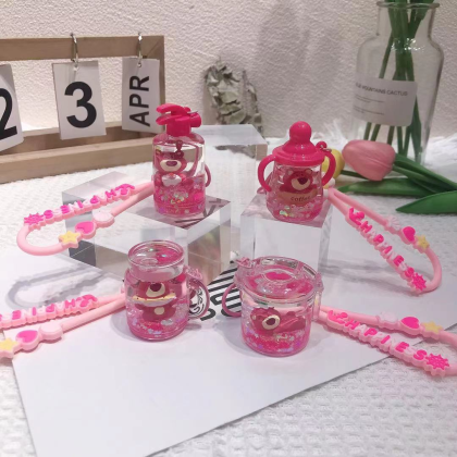 Lotso Liquid Key Chain 草莓熊流沙钥匙圈 Lotso Liquid Key Chain 草莓熊流沙钥匙圈