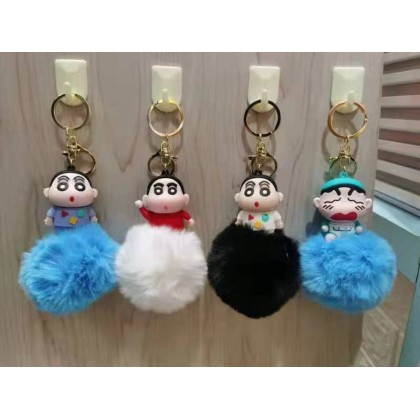 Puffer Ball Shin Chan Key Chain 毛毛球蜡笔小新钥匙圈 Puffer Ball Shin Chan Key Chain 毛毛球蜡笔小新钥匙圈
