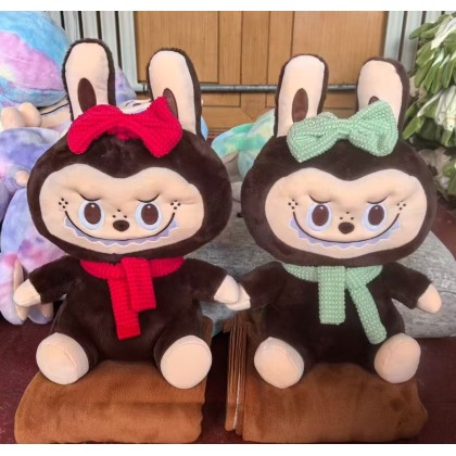 Scarf Labubu Pillow With Blanket 围巾拉布布枕头被 Scarf Labubu Pillow With Blanket 围巾拉布布枕头被