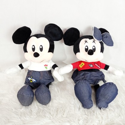 Disney Jeans Couple Mickey/Minnie SoftToys/PlushToys/KidsToys 25-35cm  迪士尼牛仔米奇米妮25厘米-35厘米 